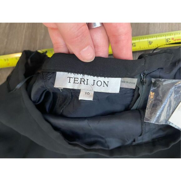 Teri Jon by Rickie Freeman NWT Black Layered Maxi Ruffle Long Skirt, Size 10 - Picture 6 of 12